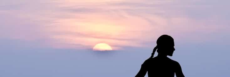 spiritual woman with sunrise